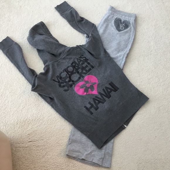 Victoria Secret HAWAII Sweat Jacket Pant Suit - Picture 1 of 7